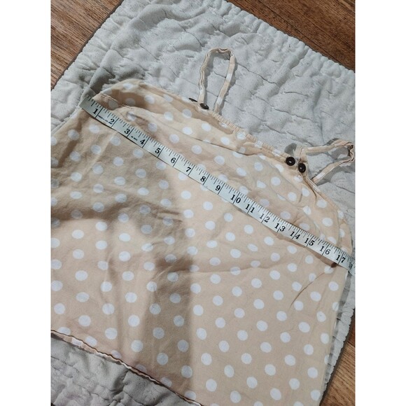 Asos Crop Polka Dot Tank Beige And White Wooden Buttons Size 4 Or Small - Picture 4 of 6